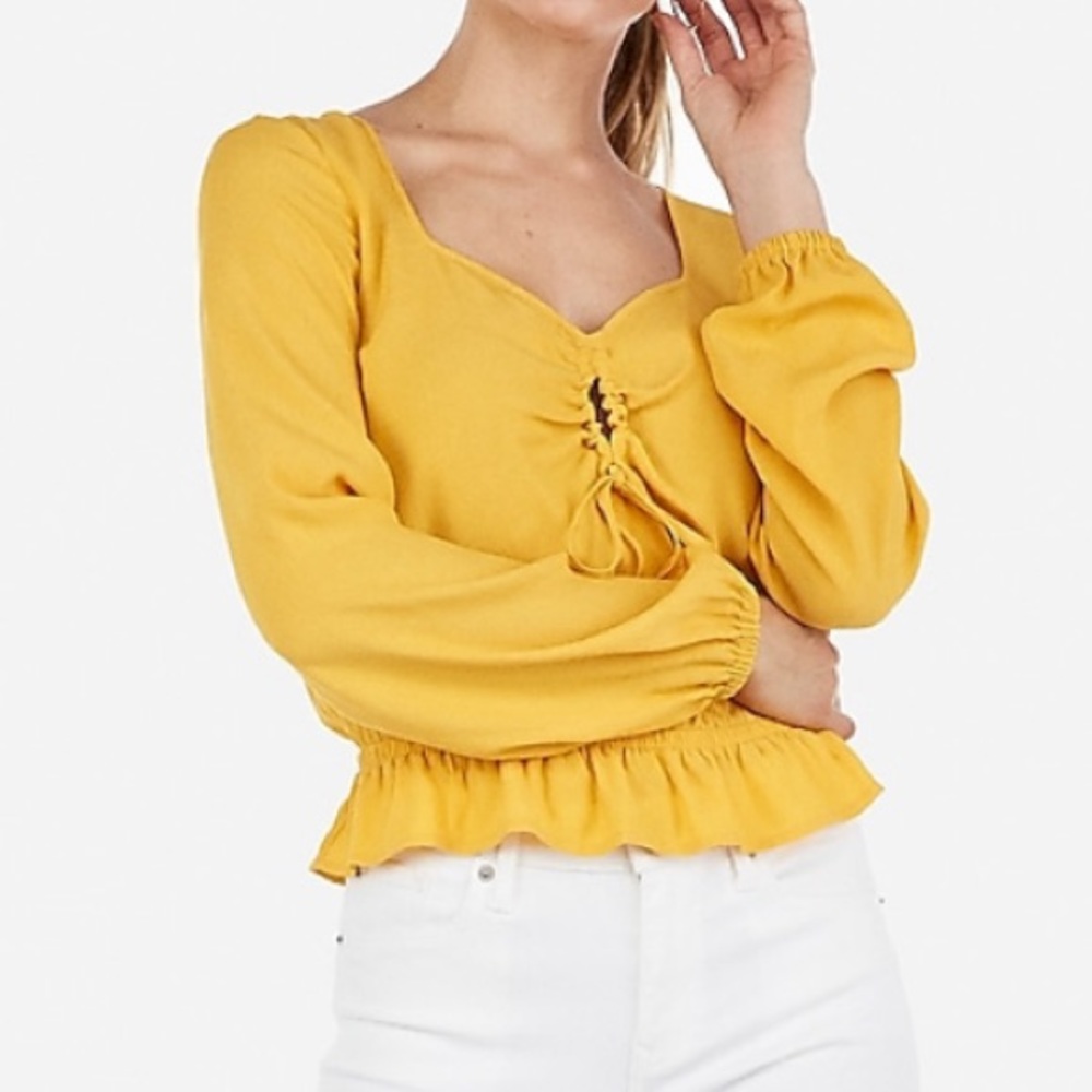 Express Keyhole Peplum Top